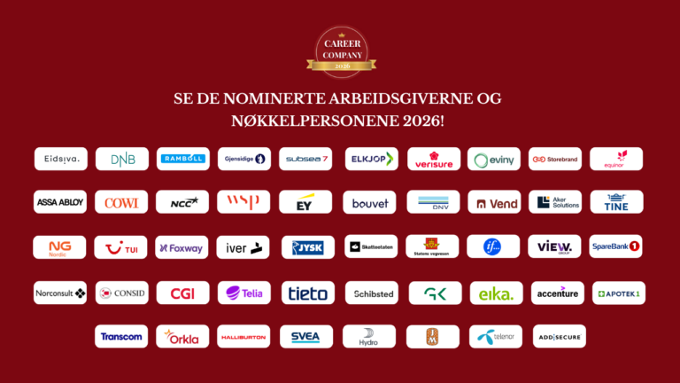 De nominerte til Career Company Awards 2026 er klare!